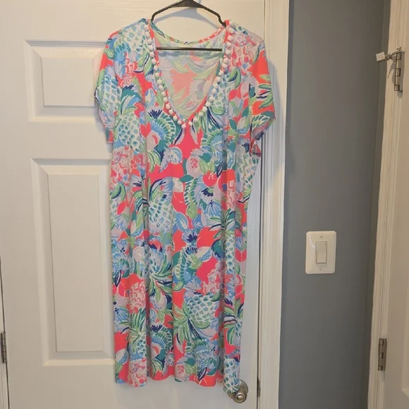 Colorful Floral V-Neck Dress - Picture 1 of 1